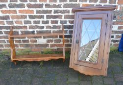 Stones Bros of Keelby oak corner cupboard and plate rack