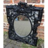 Large black ornate mirror 71 cm x 89 cm
