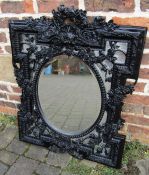 Large black ornate mirror 71 cm x 89 cm