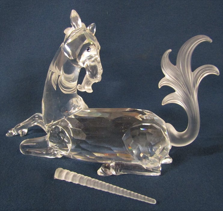 Swarovski 1996 'Fabulous Creatures' - The Unicorn (horn needs reattaching) complete with outer