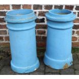 2 painted chimney pots