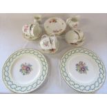 Royal Crown Derby 'Derby Posies' part tea service & 2 Wedgwood plates (one marked Fairford USA)