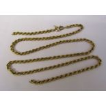 9ct gold rope chain necklace (broken/snapped) weight 10.7 g