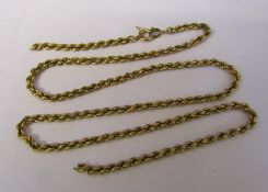 9ct gold rope chain necklace (broken/snapped) weight 10.7 g