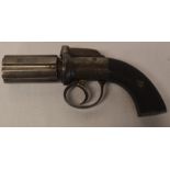 19th century pepper box six shot percussion pistol