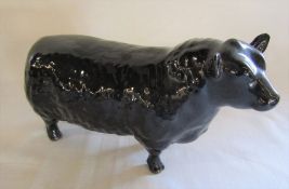 Beswick black Angus bull approved by the Aberdeen Angus Cattle Society L 19 cm