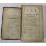 Edward Bysshe - The Art of English poetry vol I & II 1737 (front cover detached)