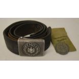 German Nazi uniform belt & decoration badge