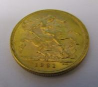 George V 22ct gold full sovereign 1931