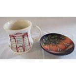 Moorcroft 1989 Richards Butler Beaufort House mug & a 2006 Moorcroft 'New Forest' pattern pin