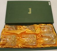 Boxed set of 6 Harrods cut glass tumblers