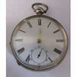 Victorian silver Waltham pocket watch Birmingham 1881, inscribed Waltham, Mass no 1,853239 (over