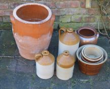 Terracotta & stoneware jars & demijohns