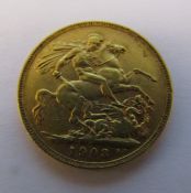 Edward VII 22ct gold full sovereign 1903