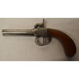 19th century box lock percussion pistol