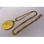 9ct gold locket and chain total weight 12.1 g length of chain 50 cm