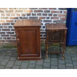 Stained timber Victorian cupboard & an early 20th century stained wood pot cupboard