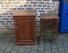 Stained timber Victorian cupboard & an early 20th century stained wood pot cupboard