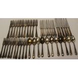 Quantity of silver plated cutlery (mixed patterns) bearing the Royal Artillery monogram