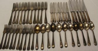 Quantity of silver plated cutlery (mixed patterns) bearing the Royal Artillery monogram