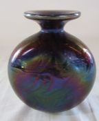Mdina iridescent glass vase H 13.5 cm