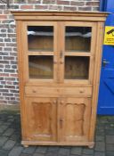 Victorian pine glazed cupboard H 180 cm L 110 cm D 50 cm