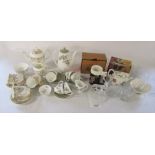 Assorted ceramics and glassware inc Royal Doulton, Royal Adderley 'Arcadia' coffee set and Royal