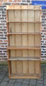 Pine waterfall front shelf unit