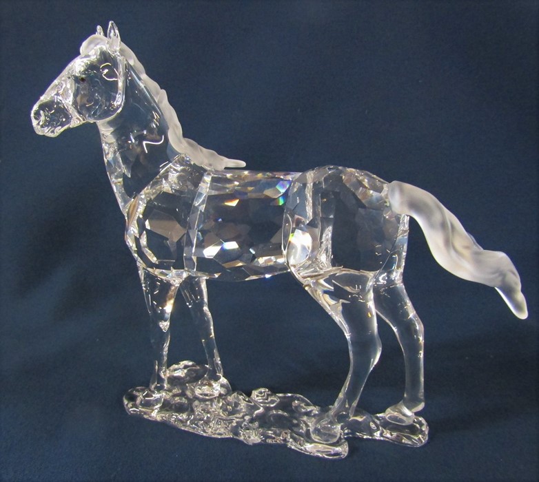 Swarovski crystal horse L 14 cm H 13.5 cm boxed with certificate
