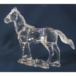 Swarovski crystal horse L 14 cm H 13.5 cm boxed with certificate