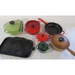 Selection of cast iron cookware inc Le Creuset, Chasseur and Invicta