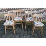 4 pine kitchen chairs inc 2 carvers