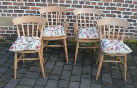 4 pine kitchen chairs inc 2 carvers