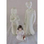 Royal Worcester 'Moments' My Prayer and Bedtime figurines & a small Royal Doulton 'Innocence'
