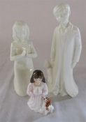 Royal Worcester 'Moments' My Prayer and Bedtime figurines & a small Royal Doulton 'Innocence'