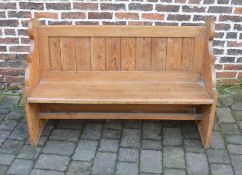 Victorian pitch pine pew L 131 cm