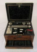 Victorian burr walnut travelling / vanity case by Cormack Brothers 37 Ludgate Hill St Pauls L 29