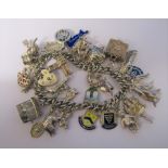 Silver charm bracelet weight 97.9 g / 3.15 ozt