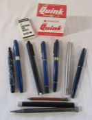 Various fountain pens etc inc Pierre Farler, Parker and Sheaffer