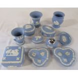 Selection of Wedgwood jasperware ceramics inc trinket pots and vases