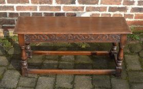 Reproduction 17th century oak bench / table L 96 cm H 46 cm D 28 cm