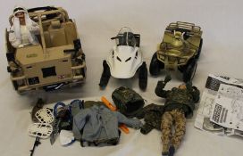H M Armed Forces All Terrain Quad Bike, Action Man Polar Trapper, 2 figures and some Palitoy