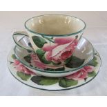Wemyss ware trio - cup H 6.5 cm (signed T Goode & Co), saucer/dish 13 cm and plate 16 cm in