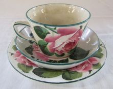 Wemyss ware trio - cup H 6.5 cm (signed T Goode & Co), saucer/dish 13 cm and plate 16 cm in