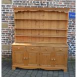 Modern pine Welsh dresser W 178 cm H 198 cm