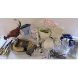 Assorted kitchenalia inc Kenwood mixer, cutlery, expresso machine, Brita filter jug etc