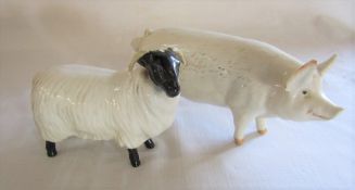 Beswick  ram & CH Wall Champion Boy pig