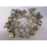 Silver charm bracelet weight 115.4 g / 3.71 ozt