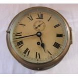 Brass cased ship's clock D 16.5 cm