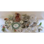 Various ceramics inc Crown Staffordshire, Noritaki (teapot af), Portmeirion and Capodimonte &